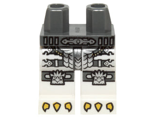 LEGO 970c01pb31 Hips and White Legs with Silver Armor, Eagle Knee Pads and Yellow Talons Pattern - Main Product Image