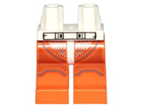 LEGO 970c04pb10 Hips and Orange Legs with Black Outlined Belt and Dark Bluish Gray Stripes Pattern - Main Product Image