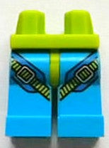 LEGO 970c153pb03 Hips and Dark Azure Legs with Blue and  Parachute Harness Straps and Silver Buckles Pattern - Main Product Image
