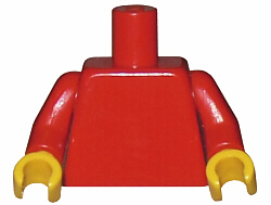 LEGO 973c002 Torso Plain /  Arms / Yellow Hands - Main Product Image