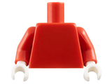 LEGO 973c031 Torso Plain / Red Arms / White Hands - Main Product Image