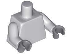 LEGO 973c047 Torso Plain / Light Bluish Gray Arms / Dark Bluish Gray Hands - Main Product Image