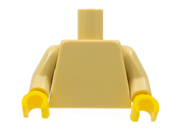 LEGO 973c067 Torso Plain / Tan Arms / Yellow Hands - Main Product Image