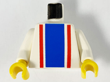LEGO 973p02c01 Torso with Vertical Thick Blue Stripe and Thin Red Stripes Pattern /  Arms / Yellow Hands - Main Product Image