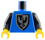 LEGO 973p43c01 Torso Castle Black Falcon with Shield Bottom Round Pattern / Black Arms / Yellow Hands - Main Product Image