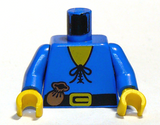 LEGO 973p46c02 Torso Castle Forestman Shirt with Laces, Black Belt with Buckle, Brown Pouch, Yellow Neck Pattern /  Arms / Yellow Hands - Main Product Image