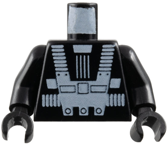 LEGO 973p52c01 Torso Space White Harness and Chest Panel with Rivets Pattern (tron I) /  Arms /  Hands - Main Product Image