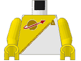 LEGO 973p6ec01 Torso Futuron Uniform with Yellow Panel, Gold Zipper, and Classic Space Logo Pattern / Yellow Arms / Yellow Hands - Main Product Image