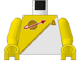 LEGO 973p6ec01 Torso Futuron Uniform with Yellow Panel, Gold Zipper, and Classic Space Logo Pattern / Yellow Arms / Yellow Hands - Main Product Image