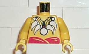 LEGO 973pb0063c01 Torso Pirate Islanders with Bone Necklace Pattern /  Arms /  Hands - Main Product Image