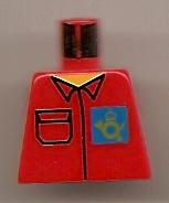 LEGO 973pb0235 Torso Post Office Worker, Shirt and Horn Logo on Blue Background Pattern - Main Product Image