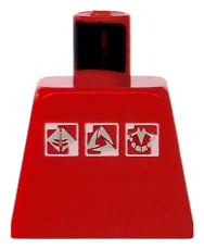 LEGO 973pb0274 Torso Gravity Games with 3 White & Silver Logos Pattern - Main Product Image