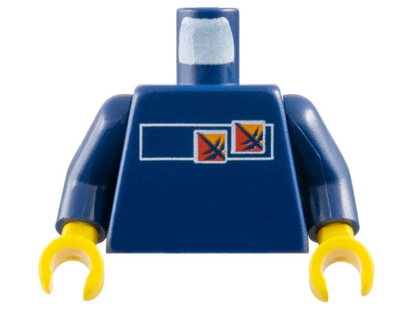 LEGO 973pb0275c01 Torso Gravity Games with Red and Orange Logos Pattern /  Arms / Yellow Hands - Main Product Image