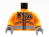 LEGO 973pb0303c01 Torso Rescue Coast Guard Logo Jacket with Pockets and Radio Pattern /  Arms / Dark Gray Hands - Main Product Image