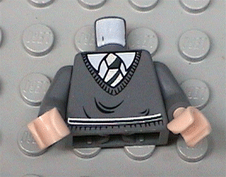 LEGO 973pb0319c01 Torso Harry Potter Sweater and Green Striped Tie Pattern /  Arms / Light Nougat Hands - Main Product Image