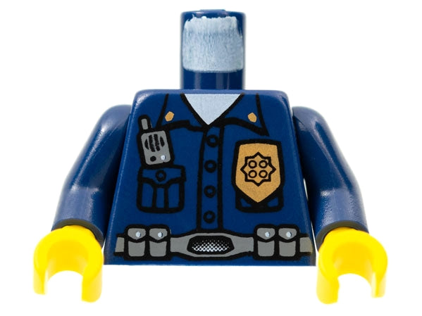 LEGO 973pb0354c01 Torso Police Highway Patrol, Shirt with Badge and Radio Pattern /  Arms / Yellow Hands - Main Product Image