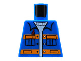 LEGO 973pb0551 Torso City Jacket with Pockets & Pen over Sweater, Orange Stripes Pattern - Main Product Image