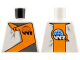 LEGO 973pb0685 Torso World Racers - WR Logo on Orange Inset Front and Back Pattern - Main Product Image