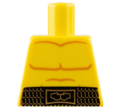 LEGO 973pb0929 Torso Bare Chest with Body Lines and Black Boxing Belt Pattern - Main Product Image
