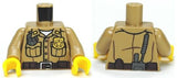 LEGO 973pb0985c01 Torso Shirt Button Down with Pockets, Radio, Badge and Dark Brown Belt Pattern /  Arms / Yellow Hands - Main Product Image
