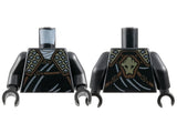 LEGO 973pb1035c01 Torso Wrap with Dark Tan and Dark Bluish Gray Shoulder Armor, Dark Brown Straps with Gold Buckles, Ninjago Earth Gorilla Head Symbol on Back Pattern /  Arms /  Hands - Main Product Image