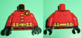 LEGO 973pb1097c01 Torso Batman 'R' Symbol, Yellow Clasps and Belt with Pockets Pattern /  Arms / Black Hands - Main Product Image