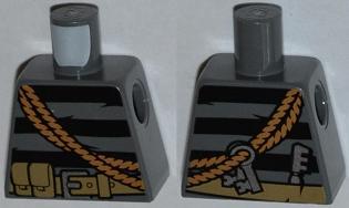 LEGO 973pb1322 Torso Sweater Striped with Utility Belt, Rope and Keys Pattern - Main Product Image