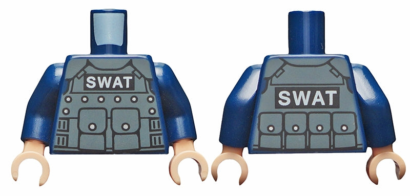 LEGO 973pb1345c01 Torso Batman Body Armor with &#39;SWAT&#39; Pattern /  Arms / Light Nougat Hands - Main Product Image