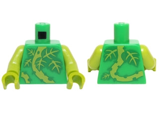 LEGO 973pb2103c01 Torso Plant Vines with Thorns and Green and Lime Leaves Pattern / Lime Arms / Lime Hands - Main Product Image