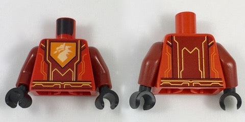 LEGO 973pb2751c01 Torso Nexo Knights Armor with Orange / Yellow Circuitry, Dark  Center Panel, Dragon Head on Pentagonal Shield Pattern / Dark  Arms / Black Hands - Main Product Image
