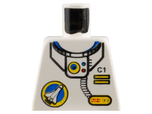 LEGO 973px176 Torso Space Port Logo, Tube and 'C1' with Two Yellow Bars Pattern - Main Product Image