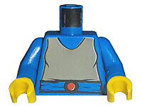 LEGO 973px83c01 Torso SW Dark Gray Shirt,  Belt with Red Buckle Pattern /  Arms / Yellow Hands - Main Product Image