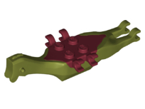 LEGO 98085c03 Dinosaur Body Pteranodon, 4 Studs, 6 Clips with Fixed Dark Red Top - Main Product Image