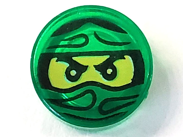 LEGO 98138pb047 Tile, Round 1 x 1 with Ninjago Trapped Lloyd Pattern - Main Product Image