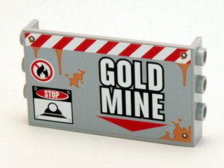 LEGO 98280pb03 Panel 1 x 6 x 3 with Studs on Sides with 'GOLD MINE' Pattern (Sticker) - Set 4204 - Main Product Image