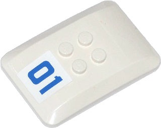 LEGO 98281pb007 Wedge 6 x 4 x 2/3 Quad Curved with Blue '01' Pattern (Sticker) - Set 60047 - Main Product Image