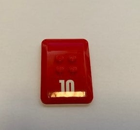 LEGO 98281pb013 Wedge 6 x 4 x 2/3 Quad Curved with White '10' Pattern (Sticker) - Set 60110 - Main Product Image
