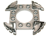 LEGO 98343pb01 Ring 4 x 4 with 2 x 2 Hole and 4 Serrated Ends with Black and White Pattern (Ninjago Spinner Crown) - Main Product Image