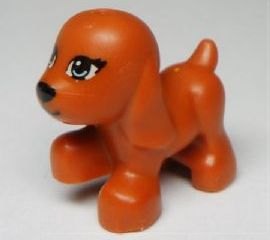 LEGO 98386pb01 Dog, Friends Style, Puppy, Walking with Bright Light Blue Eyes and Black Nose and Mouth Pattern (Scarlett) - Main Product Image