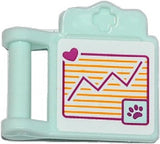 LEGO 98393bpb02 Friends Accessories Medical Clipboard with Bar Handle with Chart with Pink Heart and Paw Print Pattern (Sticker) - Set 41085 - Main Product Image