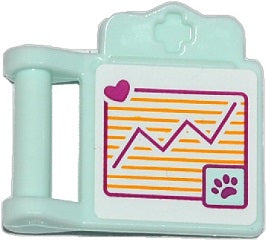 LEGO 98393bpb02 Friends Accessories Medical Clipboard with Bar Handle with Chart with Pink Heart and Paw Print Pattern (Sticker) - Set 41085 - Main Product Image