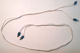 LEGO 996ac96blue Electric, Wire 4.5V with four Blue 1-prong Connectors Hollow Pin, 96 Studs Long - Main Product Image