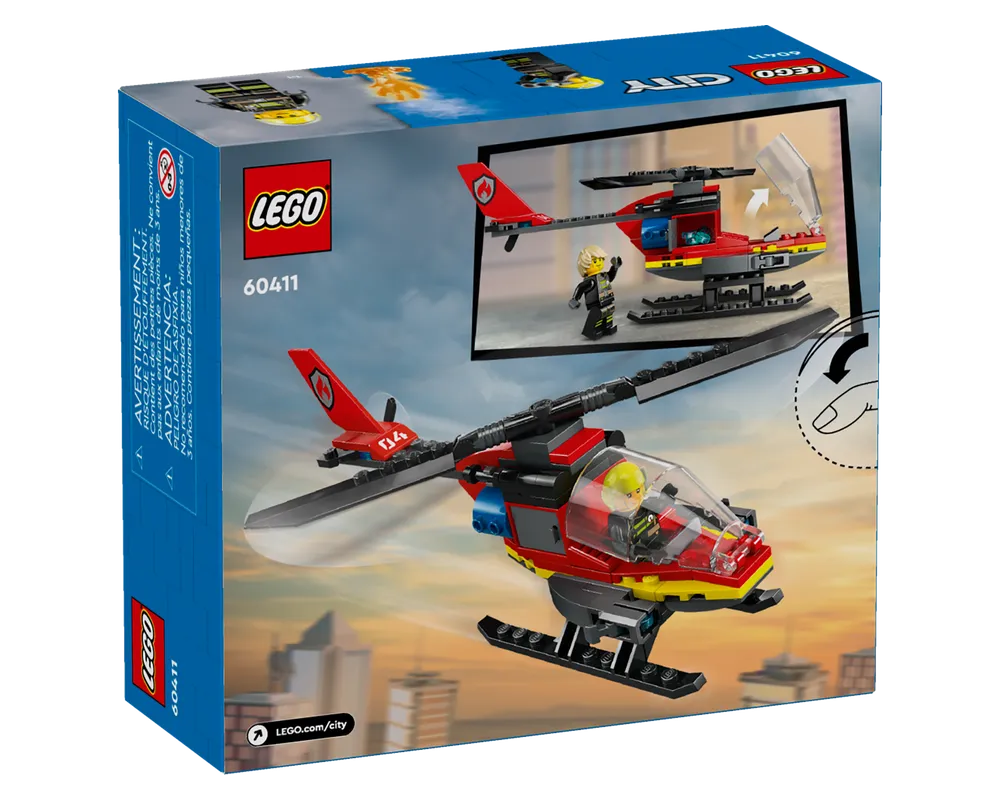LEGO City 60411 - Fire Rescue Helicopter - Authentic LEGO Set Image 6