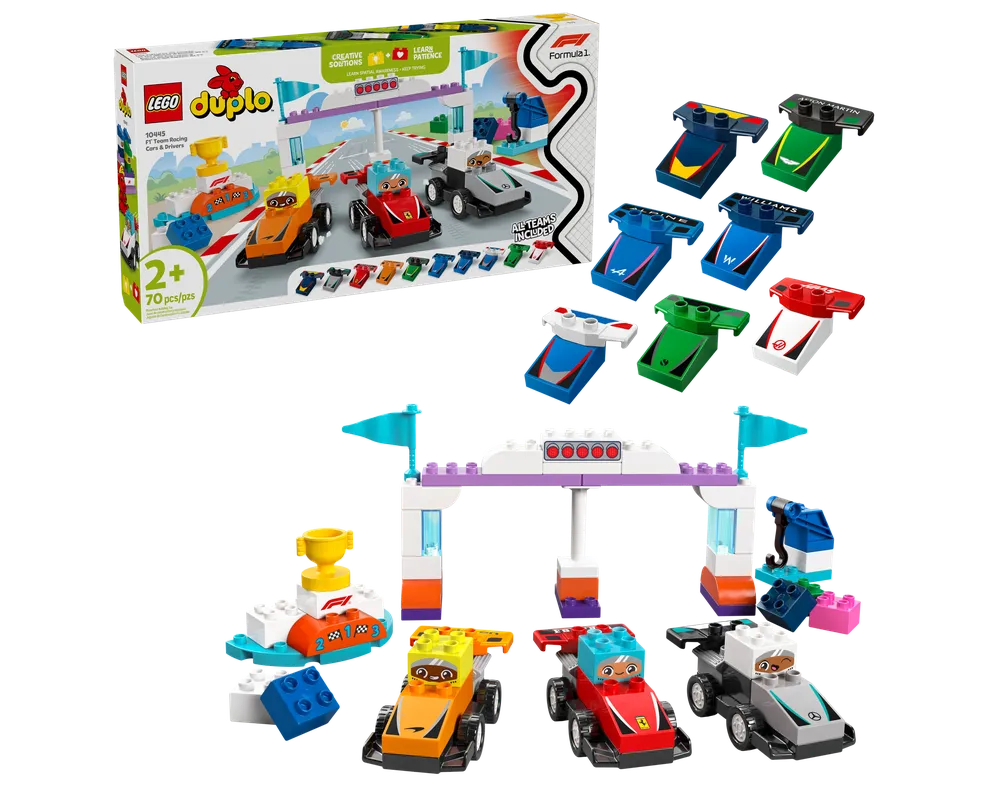 LEGO DUPLO 10445 - F1 Team Racing Cars & Drivers - Authentic LEGO Set Main Image