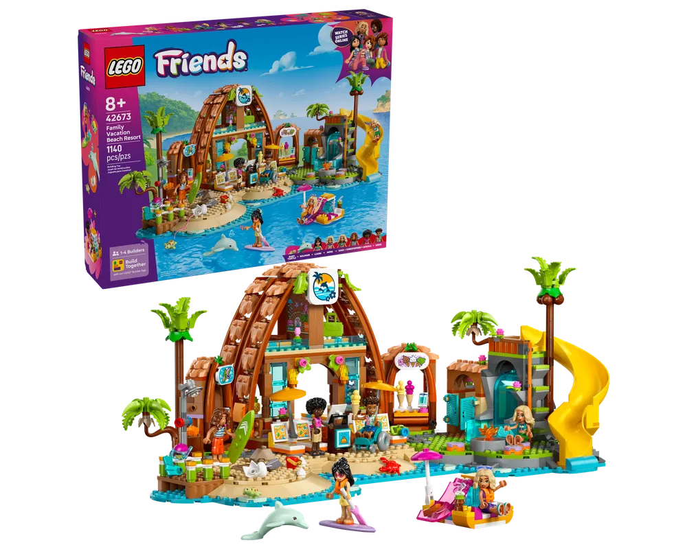 LEGO Friends 42673 - Family Vacation Beach Resort - Authentic LEGO Set Main Image