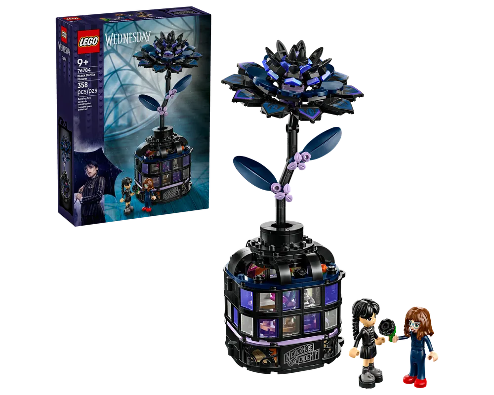 LEGO Wednesday 76784 - Black Dahlia Flower - Authentic LEGO Set Main Image