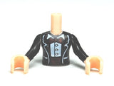 LEGO FTGpb026c01 Torso Mini Doll Girl Black Jacket Formal with Bow Tie and Cummerbund Pattern,  Arms with Hands with Black Sleeves - Main Product Image