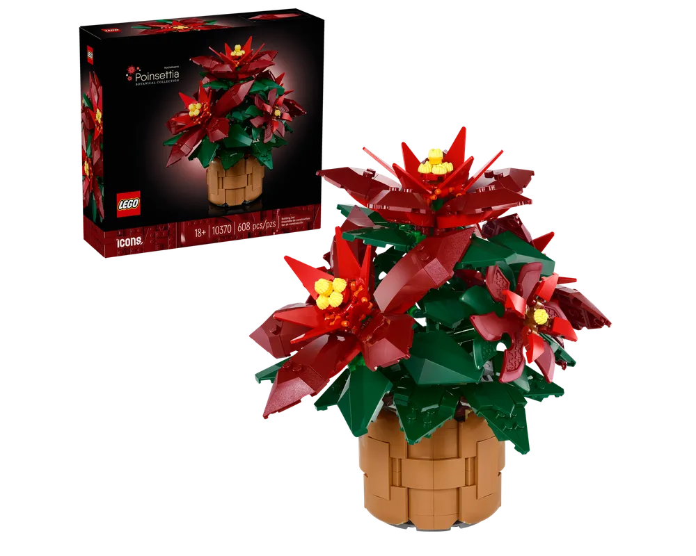 LEGO Botanicals 10370 - Poinsettia - Authentic LEGO Set Main Image