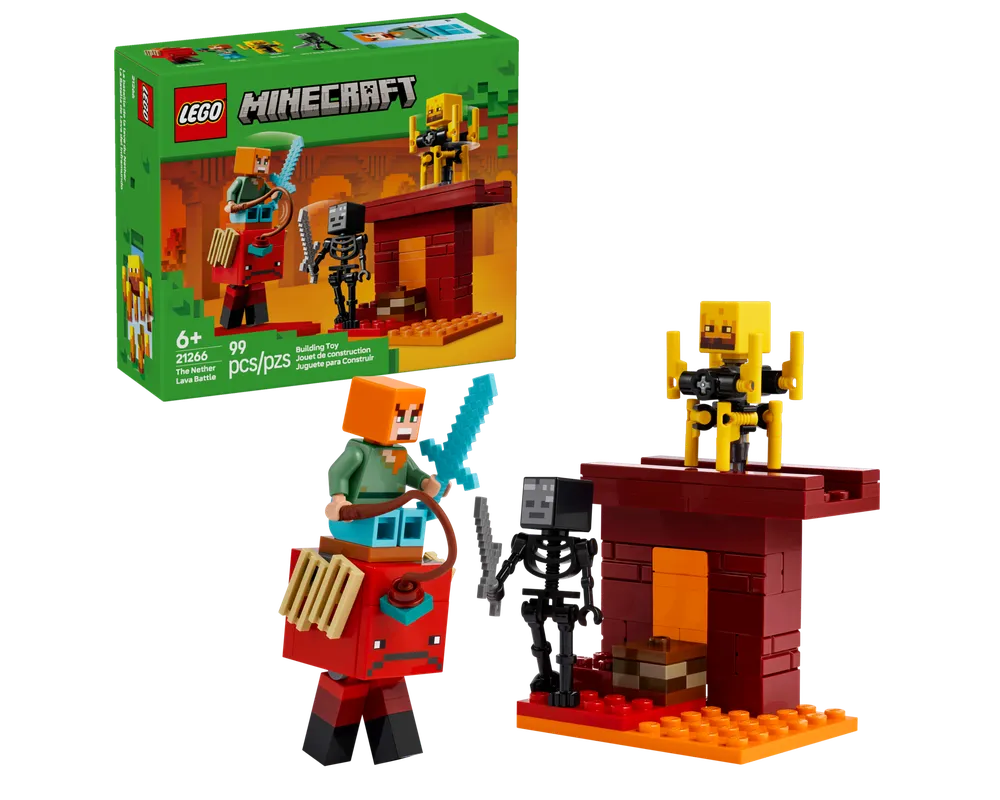 LEGO Minecraft 21266 - The Nether Lava Battle - Authentic LEGO Set Main Image