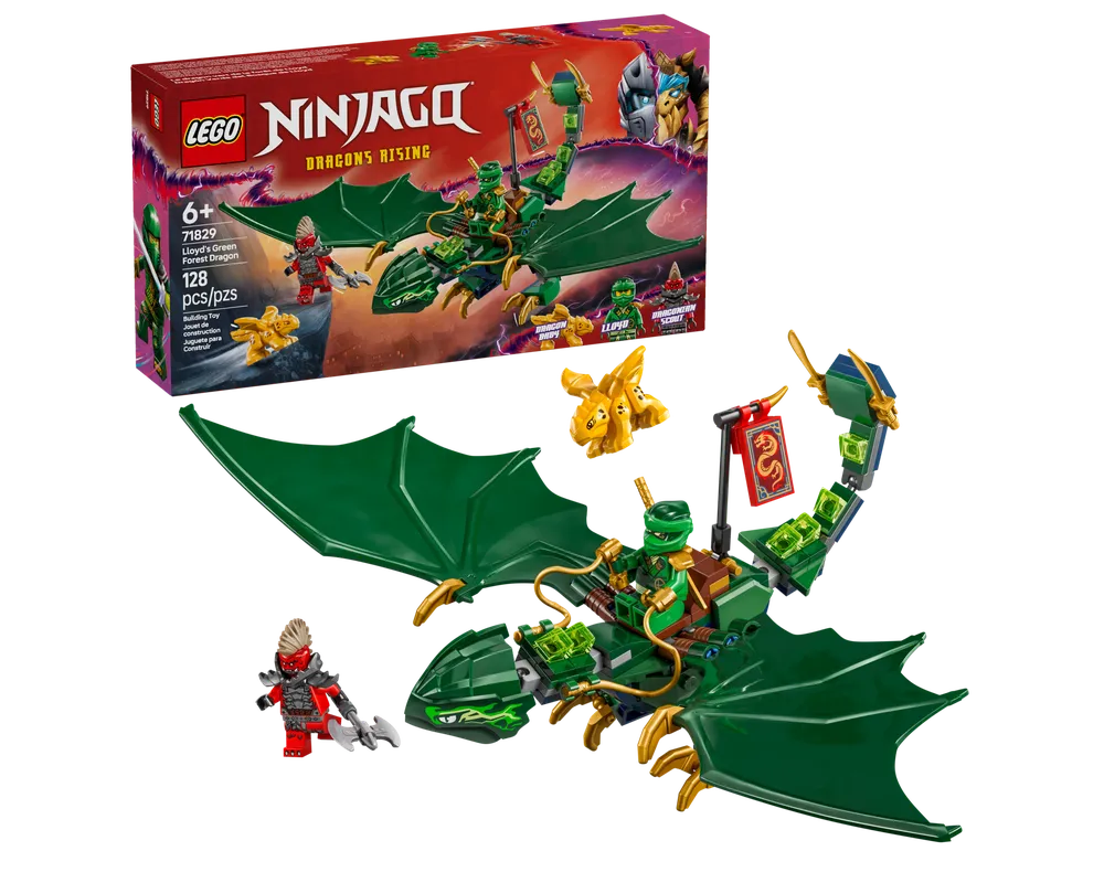 LEGO NINJAGO 71829 - Lloyd's Green Forest Dragon - Authentic LEGO Set Main Image